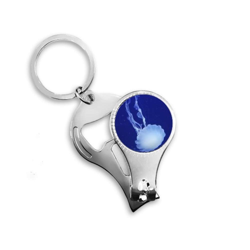 Ocean Jellyfish Science Nature Picture Nail Nipper Ring Key Chain Bottle Opener Clipper