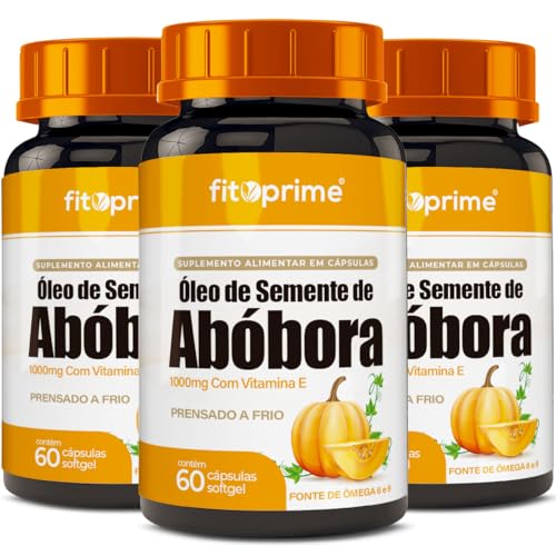 Kit 3 Óleo De Semente De Abóbora 1000mg Com Vitamina E 60cps