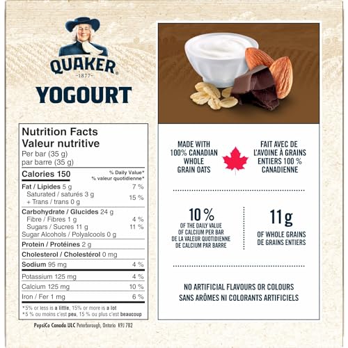 Quaker Yogourt Chocolate Chunk Almond Granola Bars 175g (5 bars) - Image 3