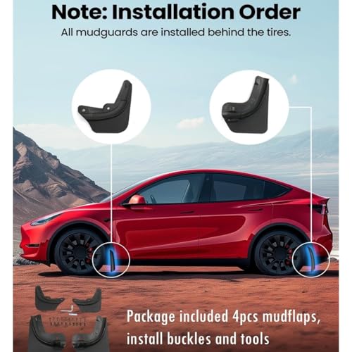 Guardabarros para Tesla Model Y 2025 que protegen tu coche de salpicaduras 4
