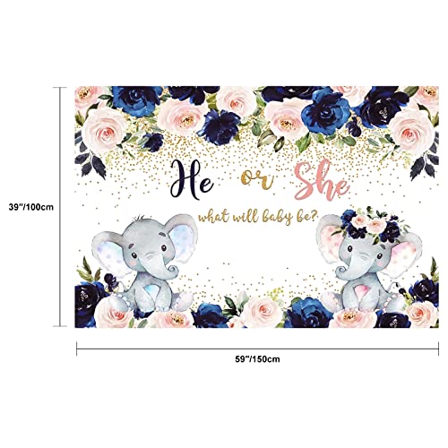 Skystuff Gender Reveal Decorations, He or She Backdrop Banner - Image 2