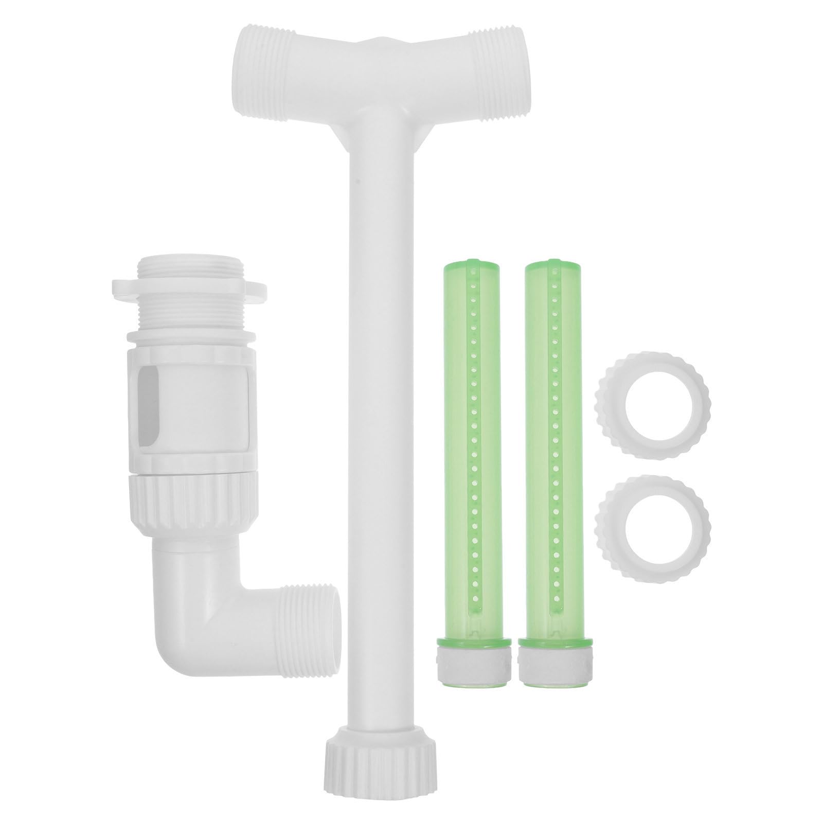 USHOBE Fuente de Piscina Doble Cabeza Aspersores Ajustables para Estanques y Piscinas, Estructura Resistente de Plástico y Sistema de Enfriamiento con Iluminación Clara