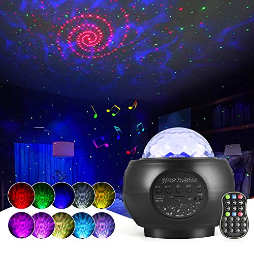 LED Sternenhimmel Projektor Lampe Nachtlicht Galaxy Projektor, Starry Projector Light mit Bluetooth Lautsprecher für Party Weihnachten Ostern Halloweenu0085