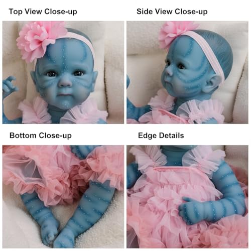 Muñeca Reborn Bettie 46 cm con cabello pintado y chupete magnético miniatura 3