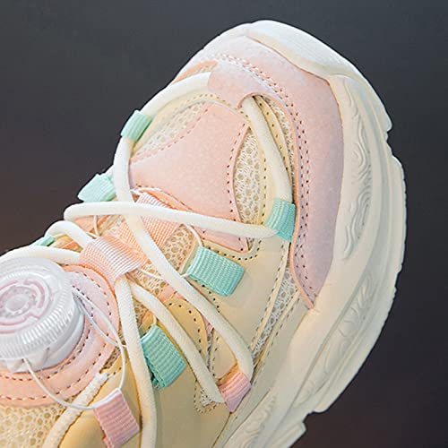 Fashion All Season Children Sneakers Boys and Girls Running Lightweight Breathable Comfortable Little Kid Girl Shoes (Pink, 5-5.5 Years Little Child)3