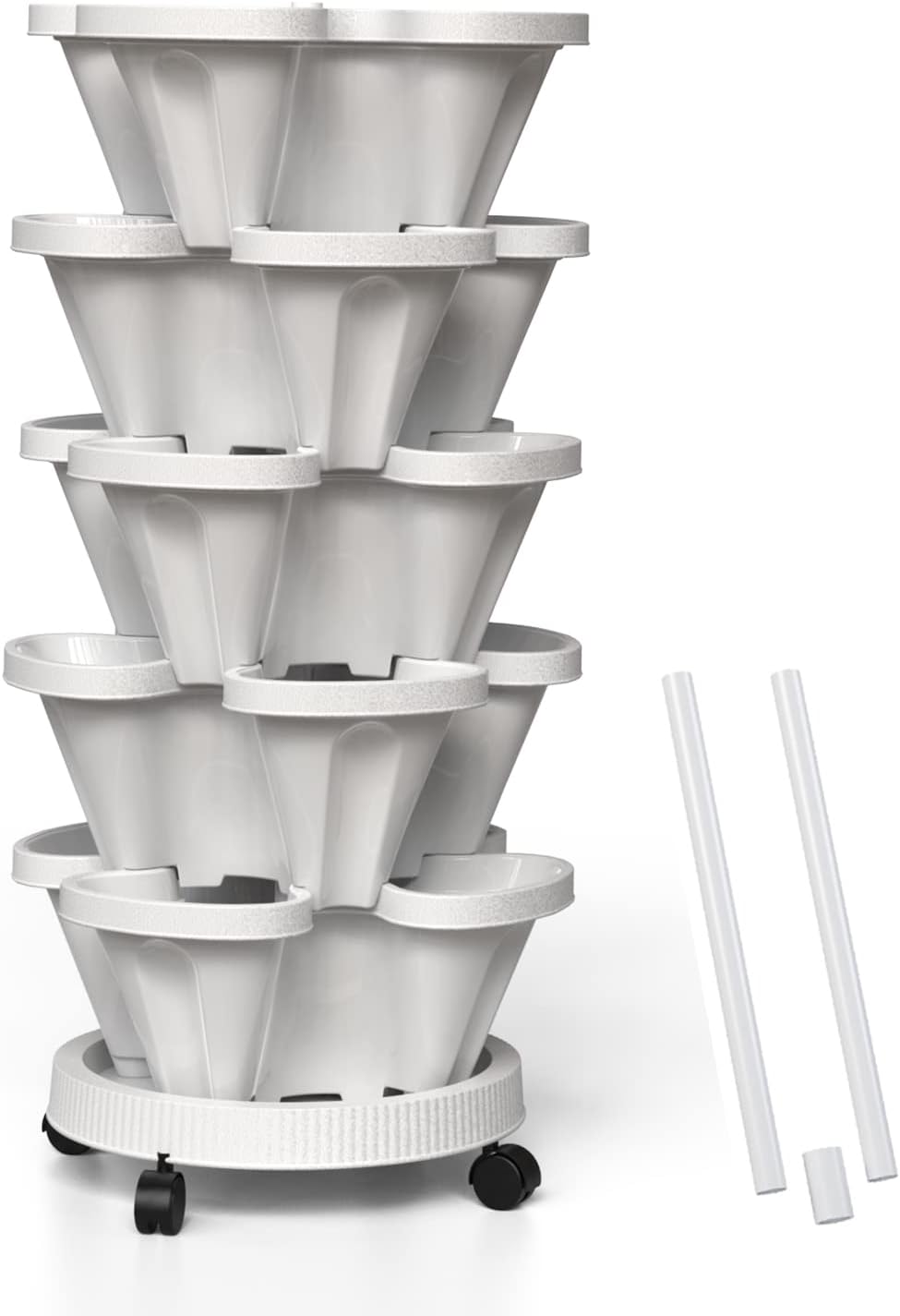 Tectsia Strawberry Vertical Planters, 5 Tiered Stacking