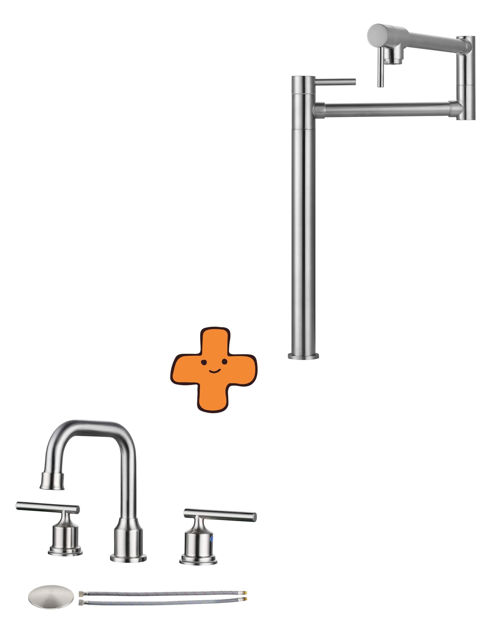 Jnfidosr Pot Filler Faucet Deck Mount Stove Faucet And Widespread Bathroom Faucet