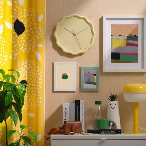 Amazon.co.jp: IKEA イケア 静音 掛け時計 花形 イエロー 31cm