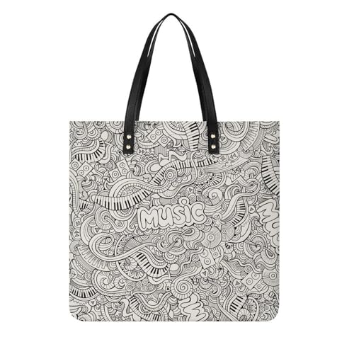 Grand sac fourre-tout musique rétro : rangez toutes vos affaires dans ce tote bag 39x39cm
