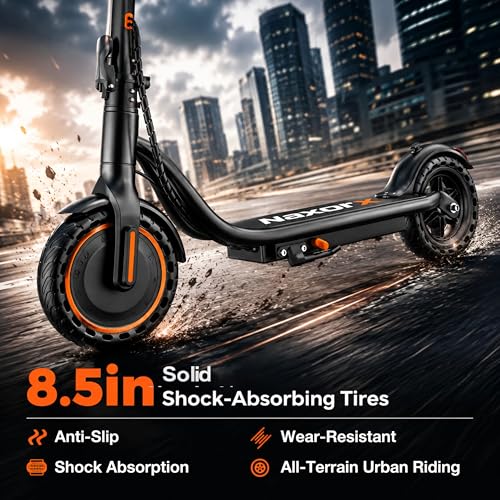 Image of Electric Scooter for Adults and Teens, 350W Motor, 19 MPH Top Speed Commuter E Scooter, Up to 19 Miles Range, 8.5 inch Solid Tires, Folding Electric Scooter with App Control, Dual Brake System