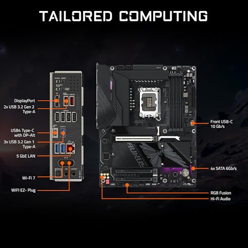 Image of GIGABYTE Z890 AORUS Elite WIFI7 Plus Intel LGA 1851 ATX Motherboard, Support Core Ultra (Series 2), DDR5, 16+1+2 Power Phase, 4X M.2, PCIe 5.0, USB4, WiFi 7, 5GbE, EZ-Latch, D5 Bionic Corsa
