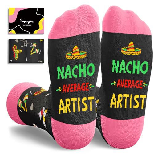HAPPYPOP Artist Gifts for Women Men - Artist Socks for Painting Lovers Teens Art Teacher Gifts