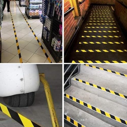 Image of 50mm x 18 meter Yellow & Black Anti Skid Anti Slip Grip Tape for Stairs Adhesive Caution Tape for Slippery Floors Staircase Ramps Indoor Outdoor Use Keeps You Safe