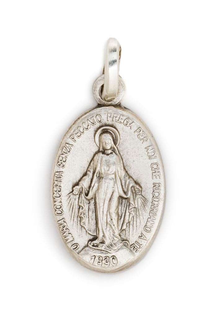 SHALOM - Medaglia Miracolosa In argento 925. Altezza 1,6 Cm