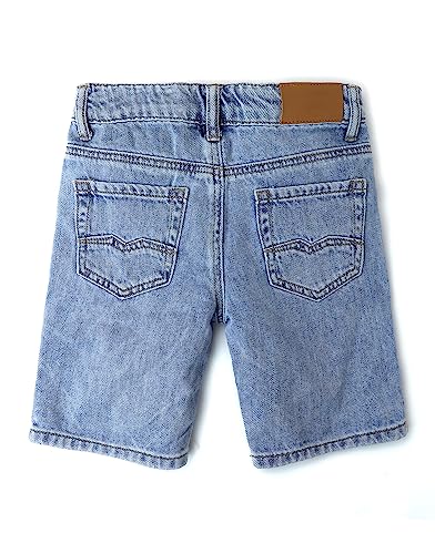KIDSCOOL SPACE Baby Little Big Boys Denim Shorts,Elastic Waistband Inside Ripped Holes Jeans Summer Wear2