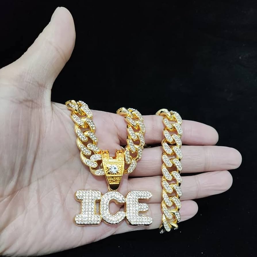 ネックレス・ペンダント Monday Edition _ Colored Ice Necklace Amazon.com: Men Women Hip Hop ICE Letter Pendant Necklace
