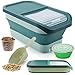 Hund und günstig Kaufen-Wuciray Hundefutter Aufbewahrung Dog Food Container Futtertonne Aufbewahrungsbox Faltbar mit Deckel Löffel Messbecher (Grün)