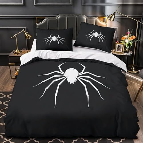 Housse de couette araignée 3D pour chambre d'ado literie microfibre double