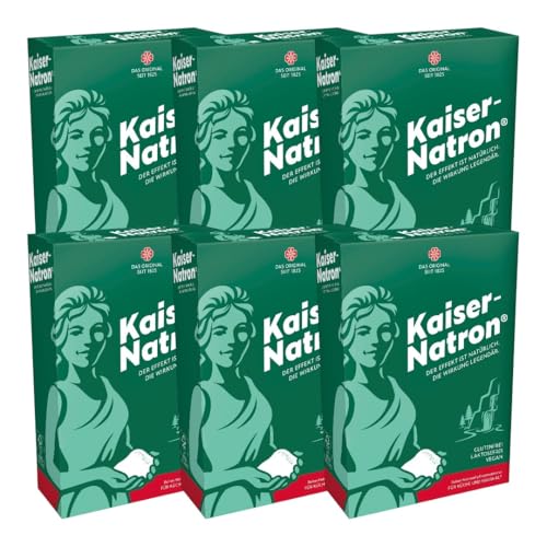 Kaiser Natron Pulver 6 x 250g | Reines Natriumhydrogencarbonat für Küche und Haushalt Pulver Glutenfrei Vegan Laktosefrei