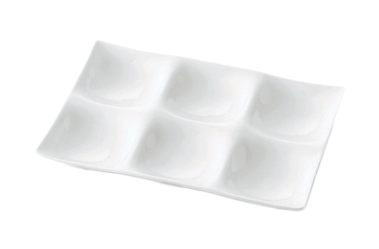 処分！ 皿 6枚セット Amazon｜深山 仕切り皿 6つ仕切り皿 白磁 コワケ 日本製｜小皿