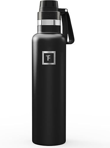 Miniatura 10 de IRON °FLASK Frasco de hidratación para acampar y senderismo con pajilla, botella de agua deportiva de acero inoxidable con aislamiento de boca Dark