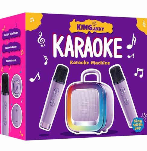 Kinglucky Karaoke-Maschine mit 2 Mikrofonen