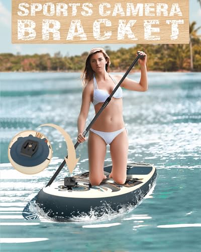 ANYFAST Stand up Paddle-Board-Tabla-de-Paddle-Inflable-de -Pesca-de-Ancho - 11'x35'',Ultra Estable de Ancho Sup,Bomba,Soporte de la cámara,asa niño,Correa,Mochila,Accesorios (Verde/Egipto) - imagen 5