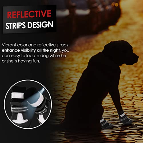 Aofitee Dog Shoes, Waterproof Dog Boots, Winter Dog Booties For Large Dogs, Dog Rain Boots With Reflective Straps And Anti-Slip Sole, Outdoor Fleece Dog Paw Protector For Medium Large Dogs #TOP3