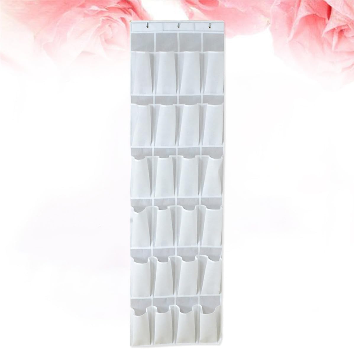 COHEALI 24pcs Door Shoe Organizer White Hanging Bag with Pockets