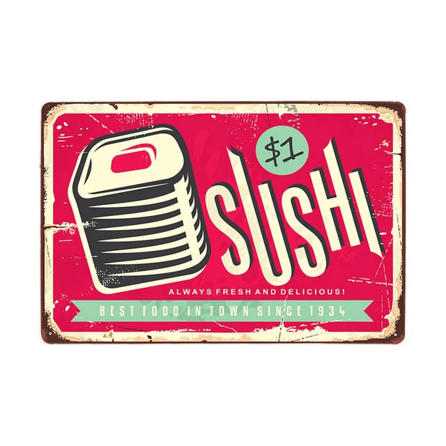 Placa retro de metal para decoración de pared, 20 x 30 cm, 4 unidades