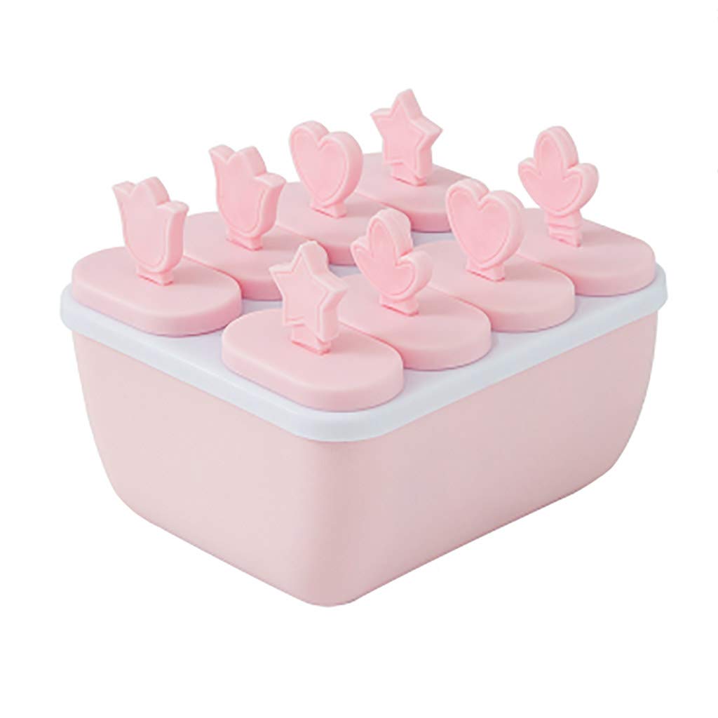 LPGY Popsicle Molds Sets of 8 Ice Pop Makers, Reusable Ice Cream Mold with Standing Tray and Reusable Sticks, Durable DIY Popsicles Tray Holders for Kids
