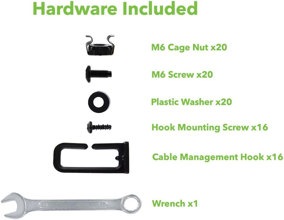 NavePoint 4-Post Open Frame Racks 19-inch Standard, Adjustable 22"-40", Square Holes/Cage Nuts - Parent - Image 5