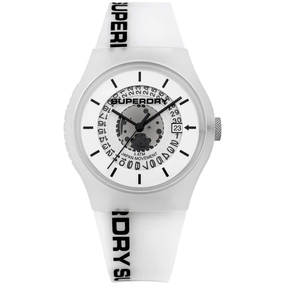 Superdry Orologio Unisex SYG168W - Urban Semi Opaque - Quadrante Bianco E Cinturino In Silicone - 5