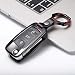 Produktbild Autoschlüsselabdeckung Fernbedienungsabdeckung Leder Zink-Legierung Auto-Schlüssel Fob Abdeckung for Vollschutz Key Fob Fall Keyring Fit for VW Beetle Sitz Skoda Golf Jetta Passat Fern Eintrag 3 Knopf