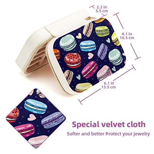 Caja de almacenamiento de joyas de terciopelo con cremallera Macaroon 6