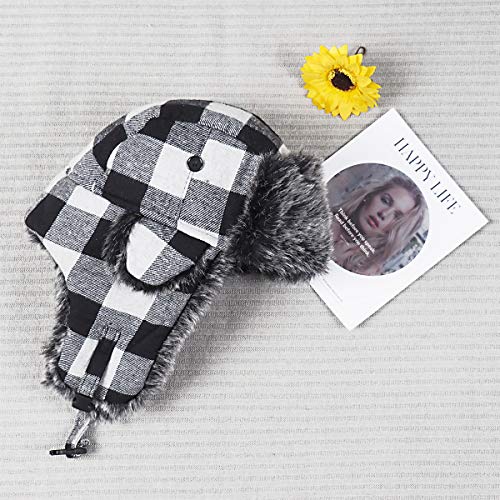 Image of ONWAY Trapper Hat Winter Hats for Women Men with Faux Fur Ear Flaps