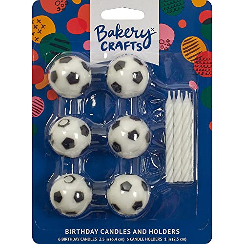 Cakeddrake Cake Topper Decor, Candles,Soccer Shape Candles (2/Pkg) #TOP9