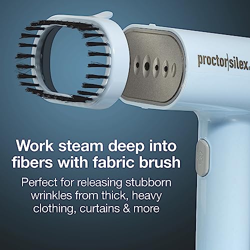 Image of Proctor Silex Compact Handheld Travel Steamer for Clothes & Mini Iron | 1200 Watts Ready in 45 Seconds | 7 Minutes of Continuous Use | Portable and Lightweight |120 ml Water Tank | Blue | 11557
