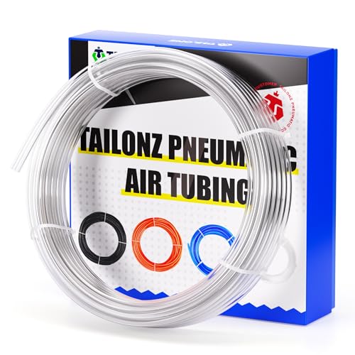 TAILONZ PNEUMATIC Clear 1/4 Inch OD 10 Meters PU Air Tube Pipe Hose Pu Air Hose for Air Line Tubing or Fluid Transfer Tubing