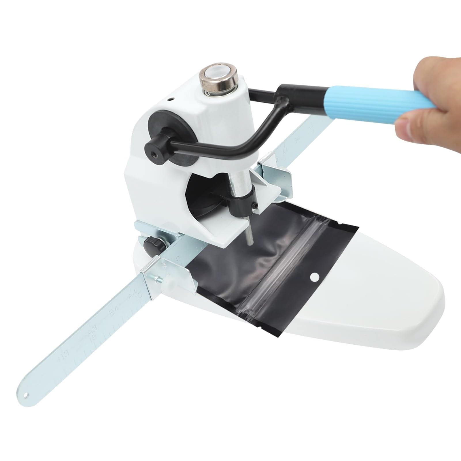 Manueller Locher, Einzelloch-Stanzmaschine für bis zu 300 Blatt, Tag-Stanzwerkzeug mit 3mm, 4mm, 8mm Bohrnadeln für Papierherstellung und Bürogebrauch