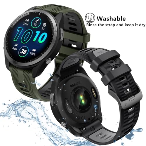 Abanen Customized Quick Release 22Mm Silicone Watch Band For Garmin Instinct 2 /Forerunner 955 965 / Fenix 7 / Fenix 6, Soft Sport Wrist Strap With Stainless Steel Closure thumb #6