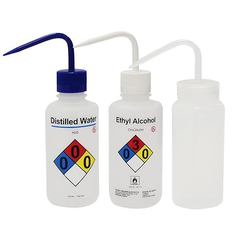 ULAB Juego de botellas de lavado científico, 1 de cada una para botellas de lavado de seguridad con ventilación automática de agua destilada y