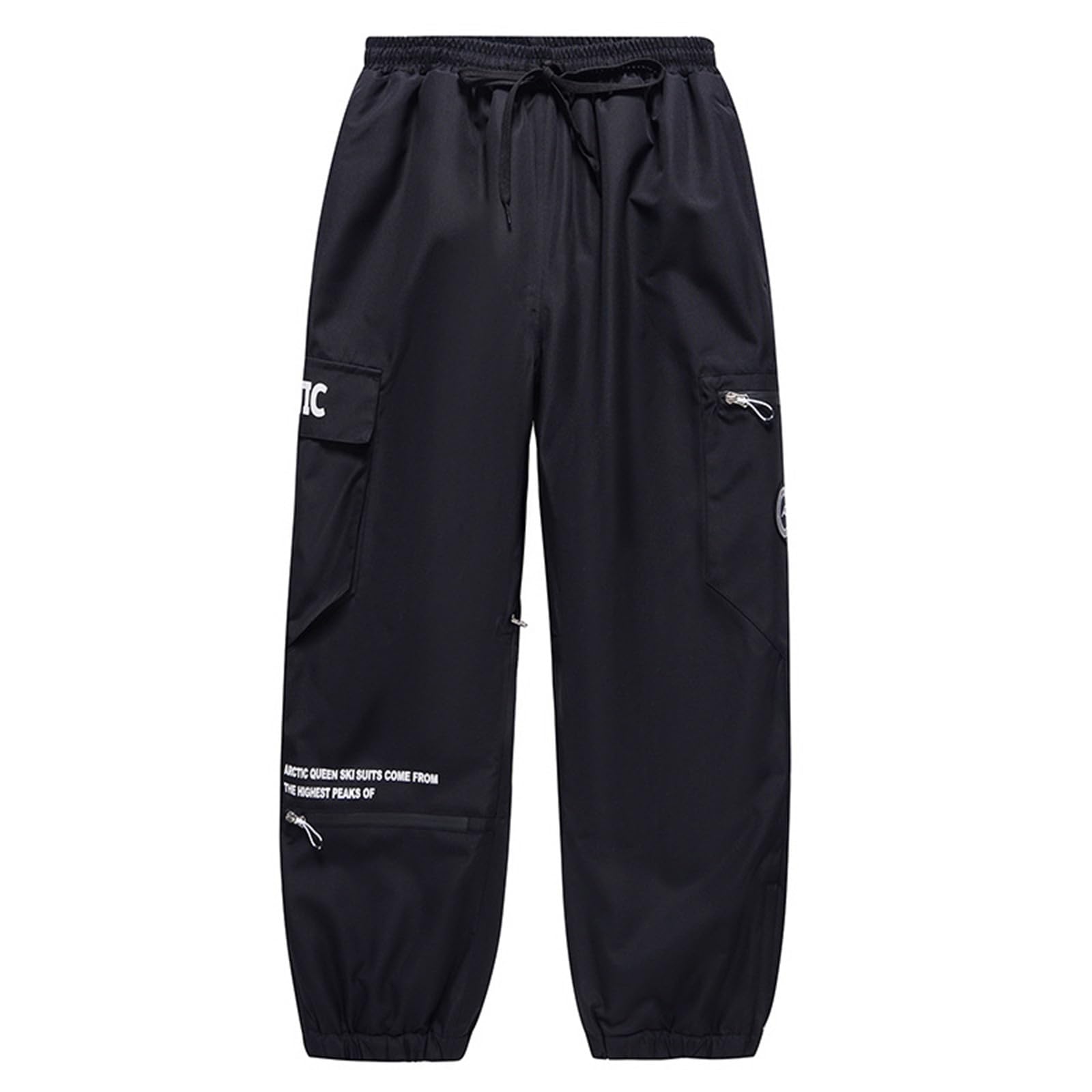 Generisch Schneehose Damen Winter Wasserdicht Gummizug Atmungsaktiv Skihose Damen Herren Baggy Warm Snowboardhose Damen Herren High Waist Weit Outdoor Skihosen Lang Ski Hosen für Männer Frauen