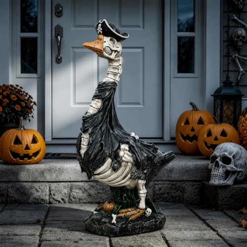 GIGALUMI 20" Halloween Skeleton Porch Goose,Outdoor Halloween Decorations