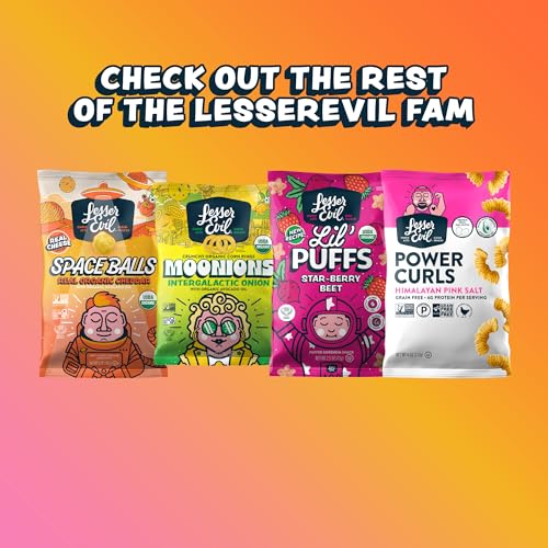 Image of LesserEvil Organic Popcorn Variety Pack, Himalayan Pink Salt (4.6 oz Bag), Himalayan Gold (4.6 oz Bag), and White Cheddar Flavor (4.6oz Bag)