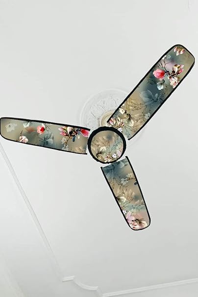 GKT Home PVC Waterproof Three Blend Ceiling Fan Blade Covers, 19.5X 6-inch, (Multicolor-08)