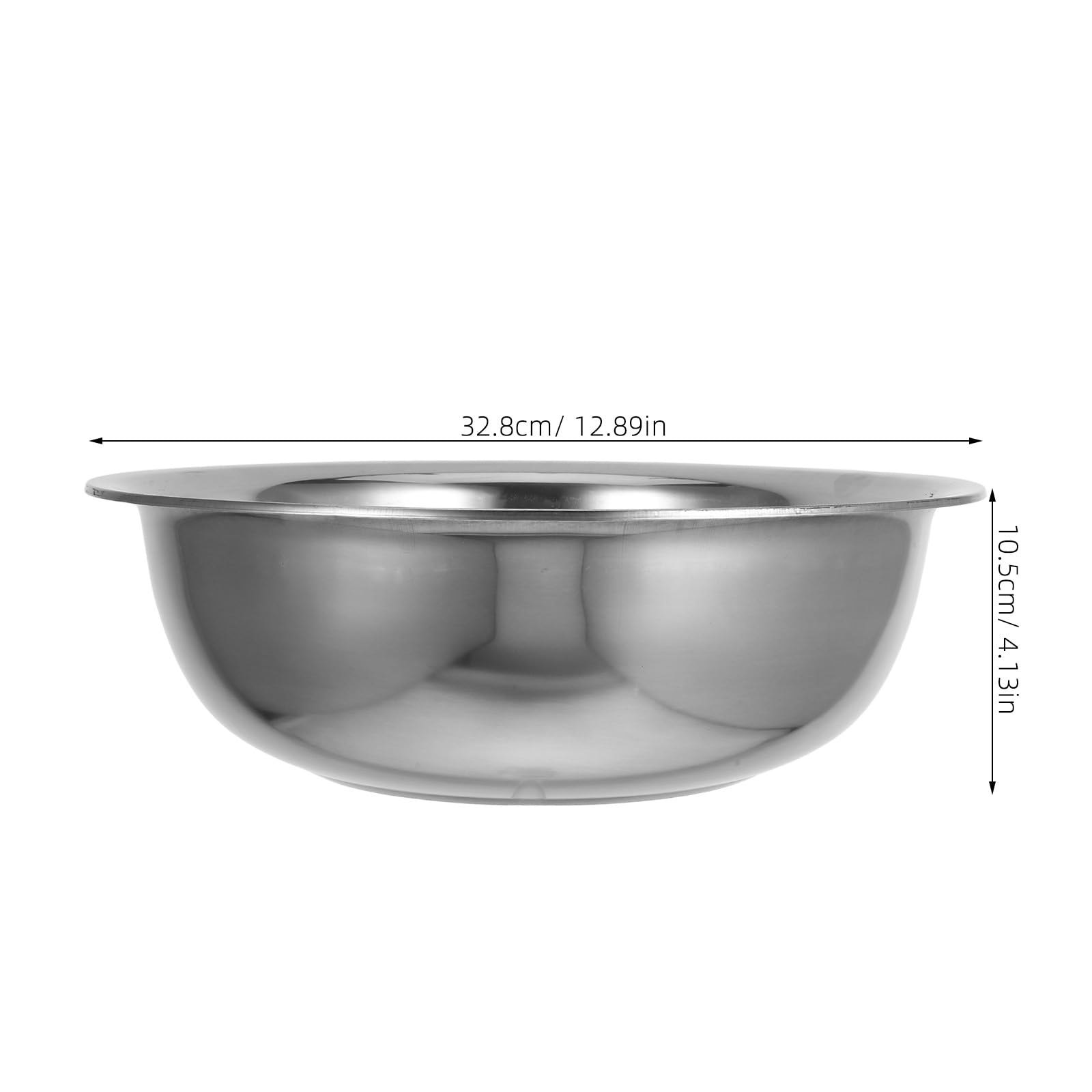 VILLCASE Cuenco de Acero Inoxidable Grande y Redondo Base Plana para Mezclar Harina y Huevos, Diseño Multifuncional, Fácil de Limpiar, Adecuado Cocina Moderna