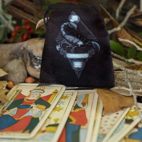 5 Pcs Saco de cartão Oracle | Saco de armazenamento de jóias com cordão - Bolsa porta-cartões de tar