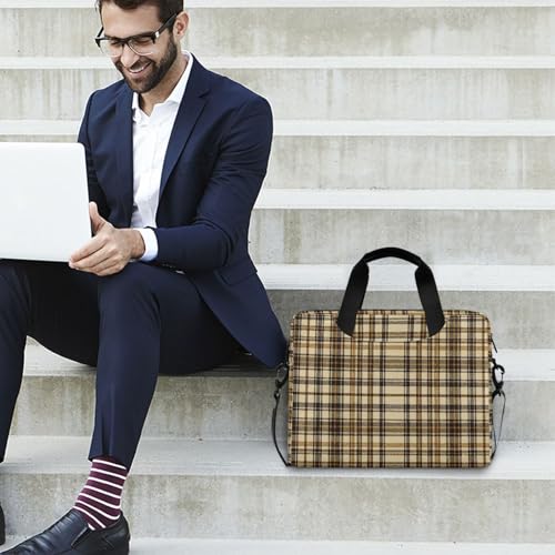 Funda para portátil 15.6 in con correa y asa marrón miniatura 3