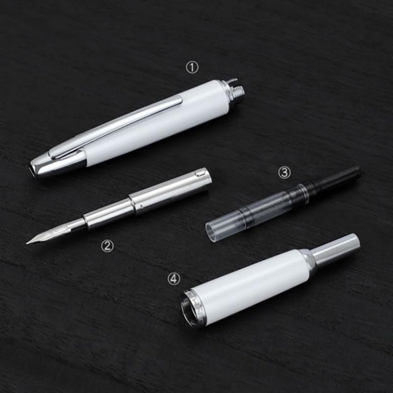 Stylo plume en métal rétractable pointe fine instrument d'écriture raffiné